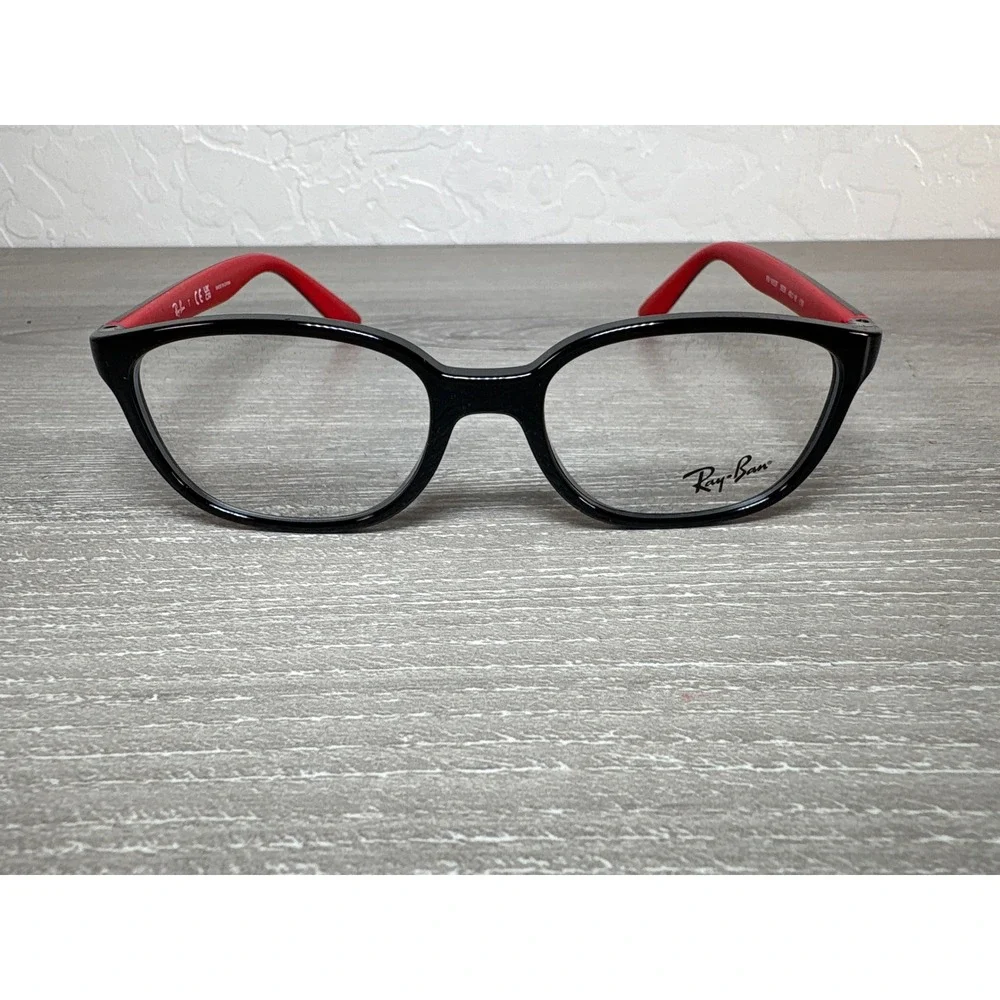Ray-Ban Junior RY1632F 3928‎ Black Rubber Red Rectangle Eyeglasses Frames 48mm